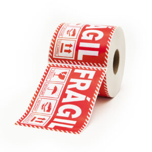 Etiqueta impresa fragil