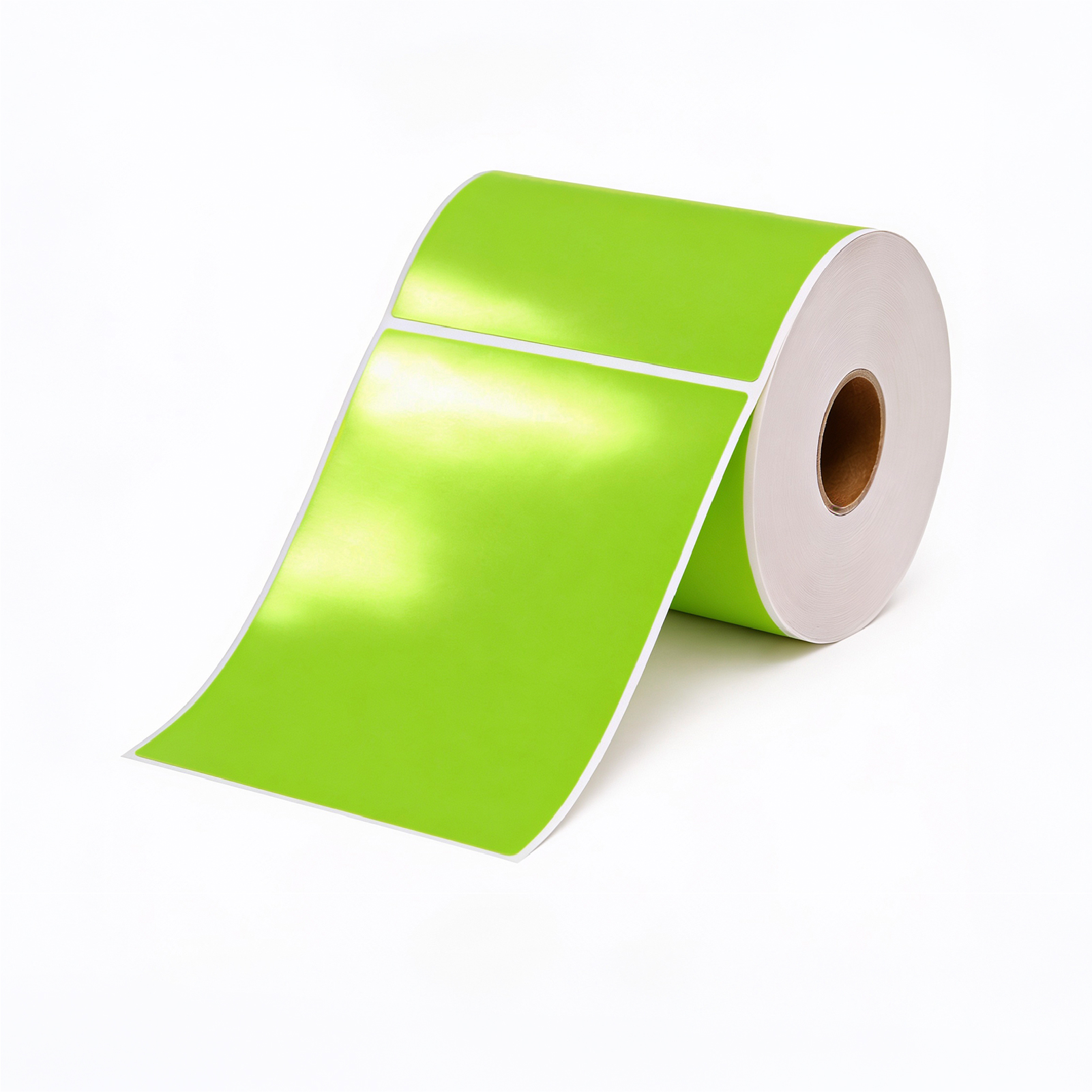 ETIQUETA BOPP VERDE 102MM X 152MM 300PZ/ROLLO CORE 1" SIN PLECA CAJA 8 ROLLOS - Imagen 2