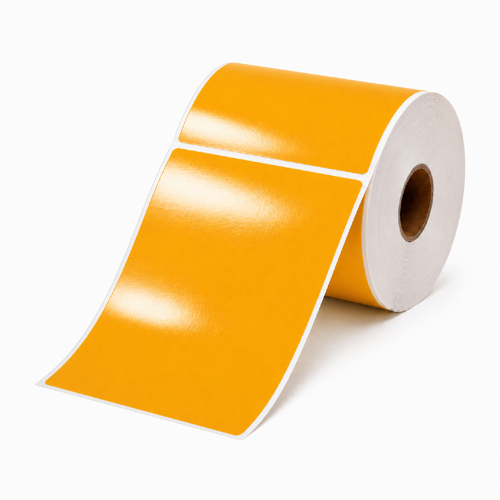 ETIQUETA BOPP NARANJA 102MM X 152MM 300PZ/ROLLO CORE 1" SIN PLECA CAJA 8 ROLLOS - Imagen 2
