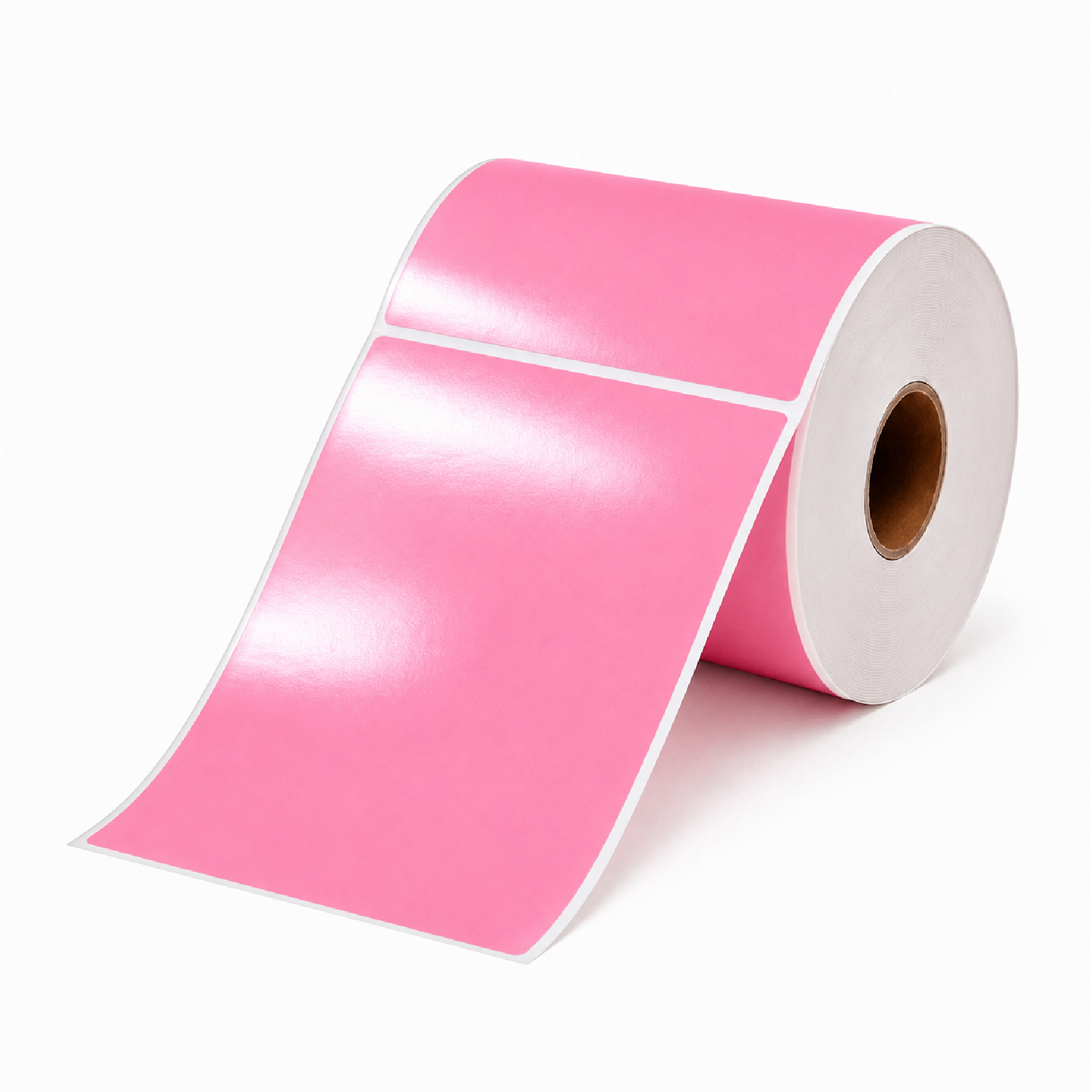 ETIQUETA BOPP ROSADO 102MM X 152MM 300PZ/ROLLO CORE 1" SIN PLECA CAJA 8 ROLLOS - Imagen 2