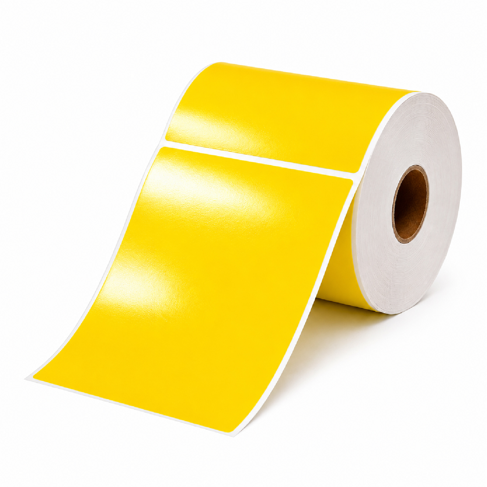 ETIQUETA BOPP AMARILLO 102MM X 152MM 300PZ/ROLLO CORE 1" SIN PLECA CAJA 8 ROLLOS - Imagen 2