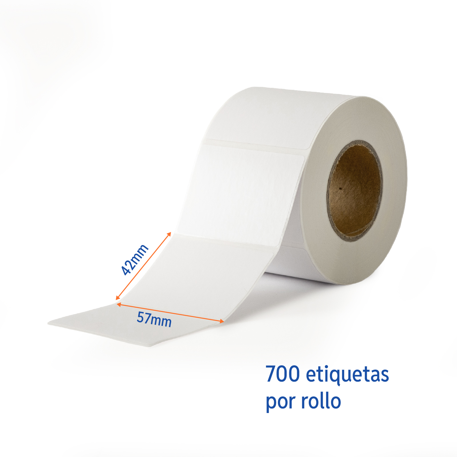 ETIQUETA TERMICO DIRECTO 57MM X 42MM BASCULA 700PZ/ROLLO CORE 40MM CAJA 24 ROLLOS