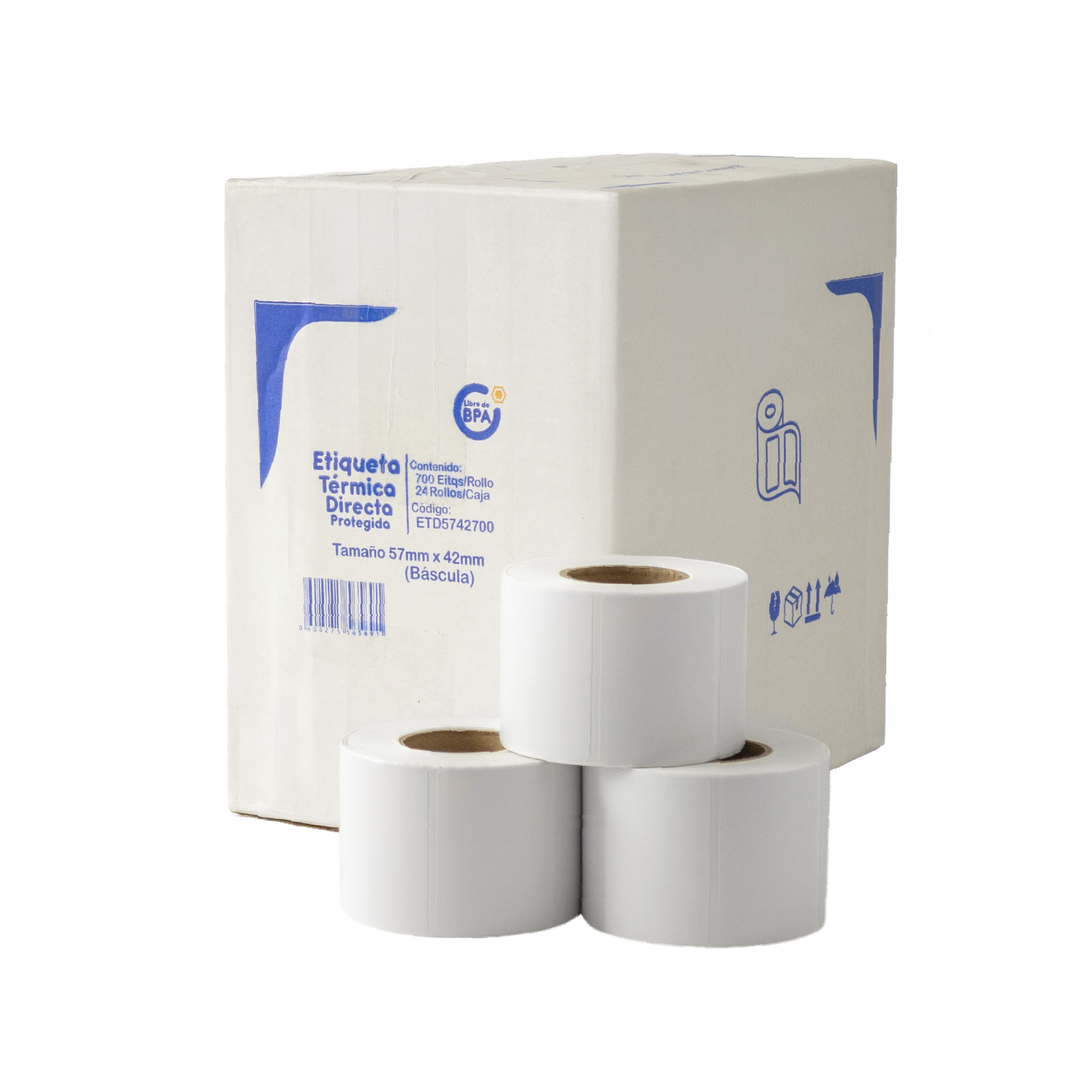 ETIQUETA TERMICO DIRECTO 57MM X 42MM BASCULA 700PZ/ROLLO CORE 40MM CAJA 24 ROLLOS - Imagen 6