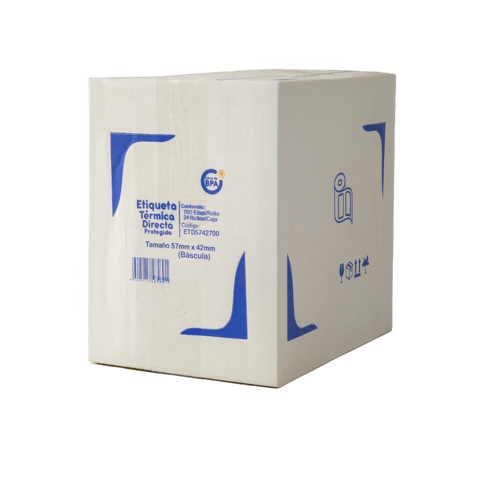 ETIQUETA TERMICO DIRECTO 57MM X 42MM BASCULA 700PZ/ROLLO CORE 40MM CAJA 24 ROLLOS - Imagen 7