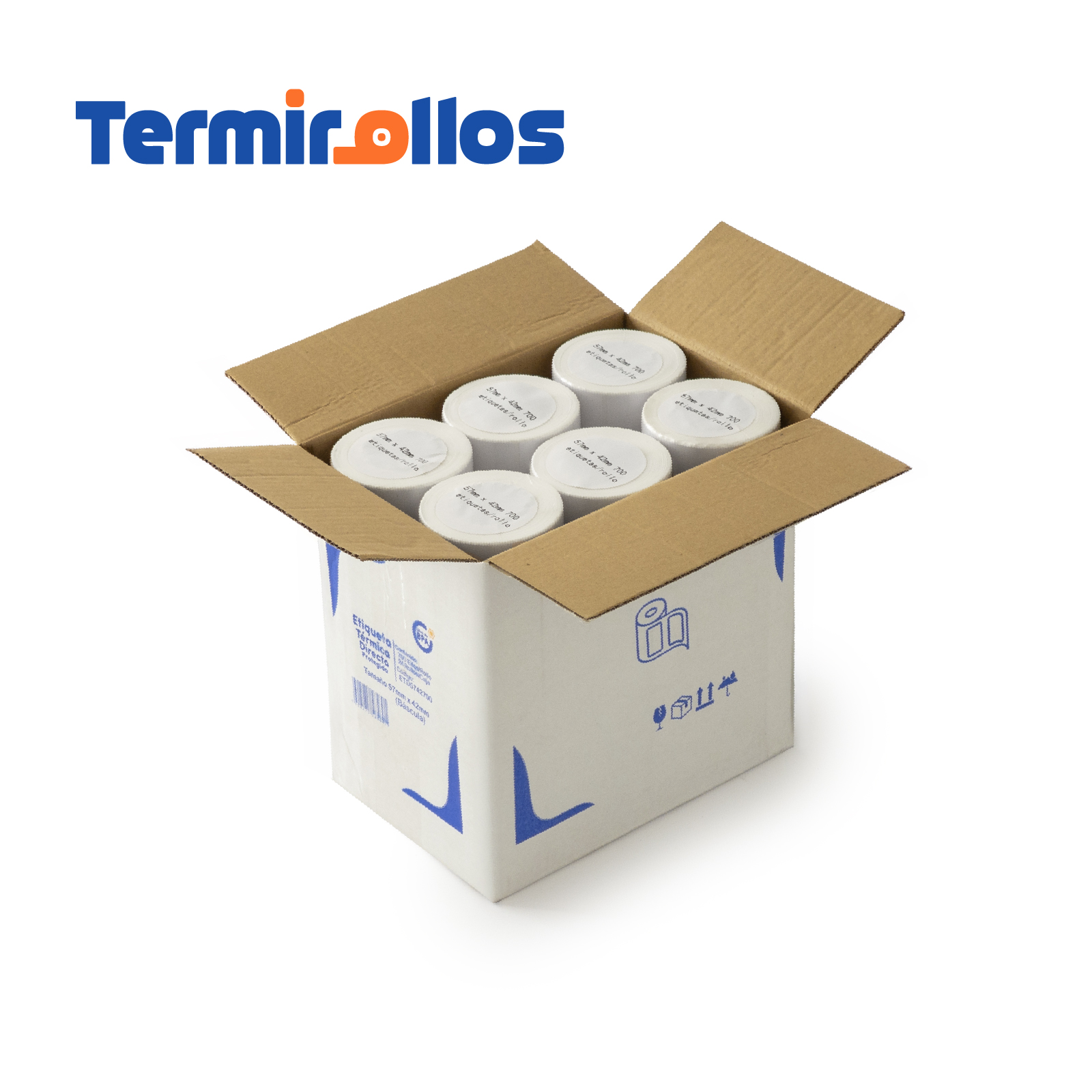ETIQUETA TERMICO DIRECTO 57MM X 42MM BASCULA 700PZ/ROLLO CORE 40MM CAJA 24 ROLLOS - Imagen 9