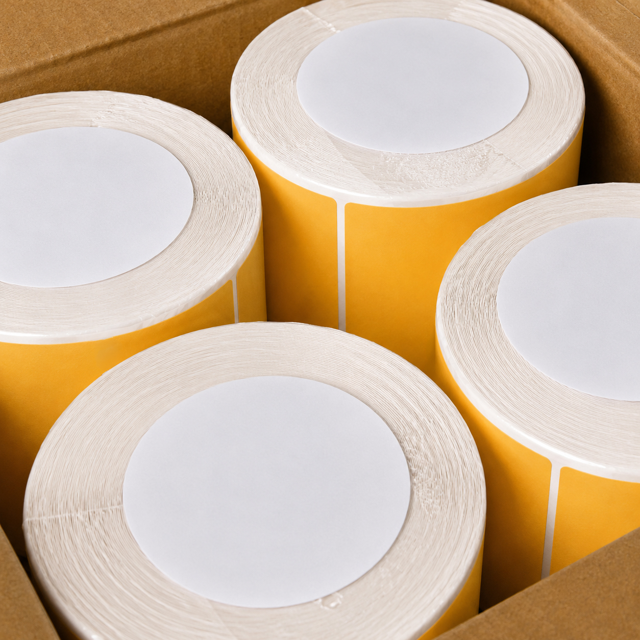 ETIQUETA BOPP NARANJA 102MM X 152MM 300PZ/ROLLO CORE 1" SIN PLECA CAJA 8 ROLLOS - Imagen 5