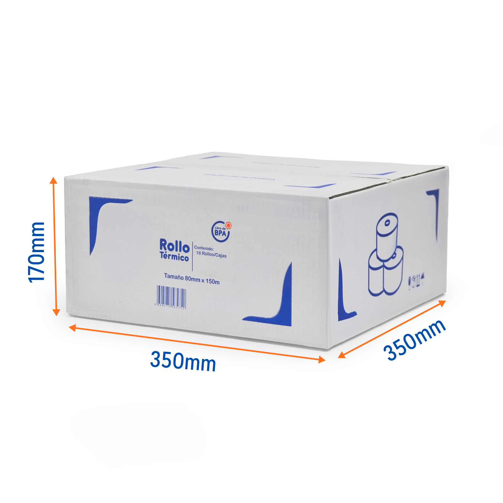 ROLLO PAPEL TERMICO LIBRE BPA 80MM ANCHO X 150MTS 70GRS CAJA DE 18 ROLLOS - Imagen 9