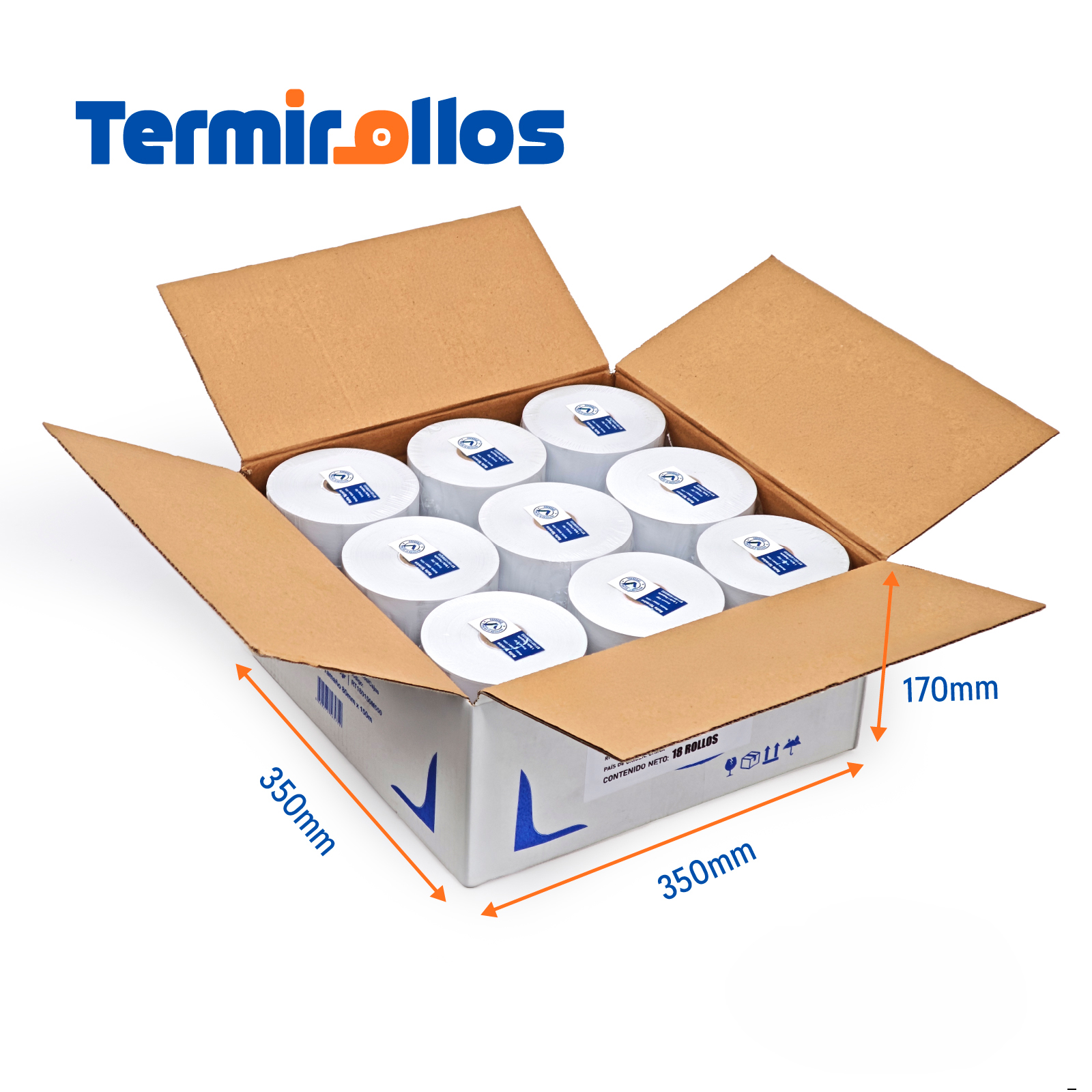 ROLLO PAPEL TERMICO LIBRE BPA 80MM ANCHO X 300MTS 70GRS CAJA DE 12 ROLLOS - Imagen 7